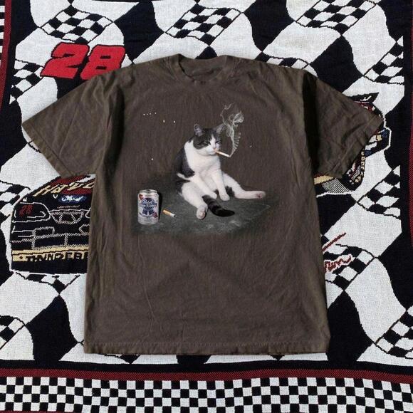 Other - Brown Cat Smoking Cigarette Tee
